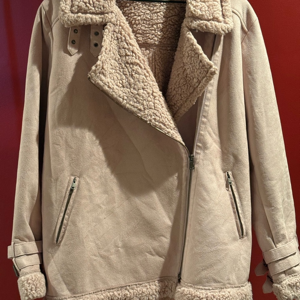 Women's Cream Shearling Jacket